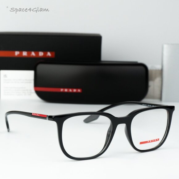 Prada Linea Rossa Men Eyeglasses Black Demo Square PS01OV 1AB1O1 BRAND NEW - Picture 3 of 8